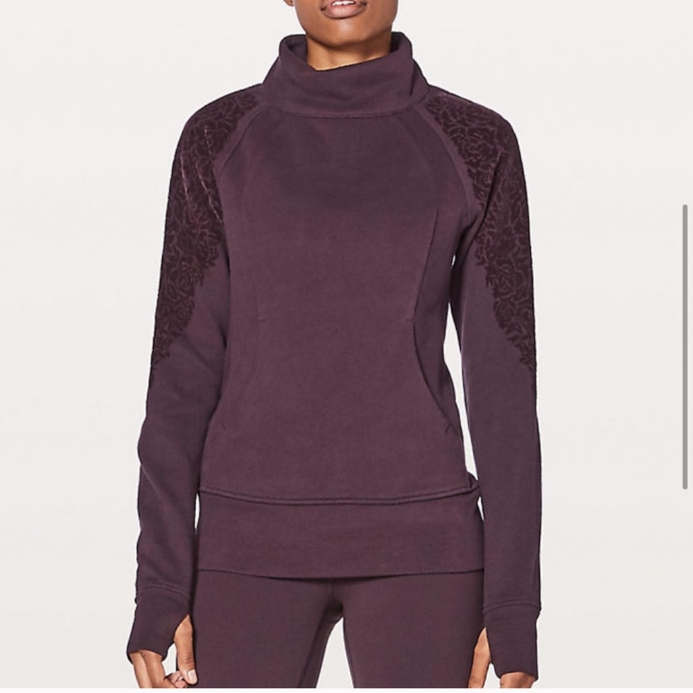 Lululemon Athletica velvet floral sleeve pullover